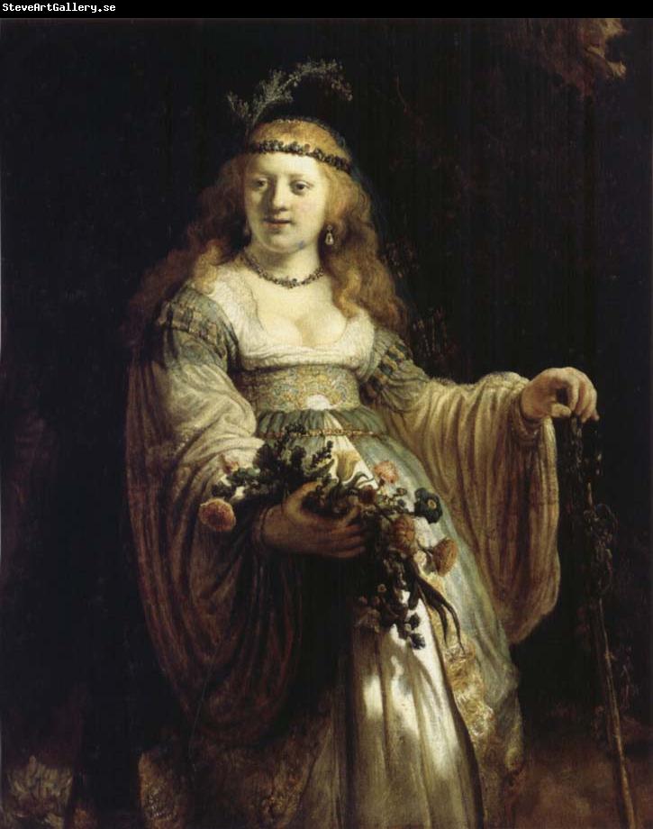 REMBRANDT Harmenszoon van Rijn Saskia van Uylenburgh in Arcadian Costume